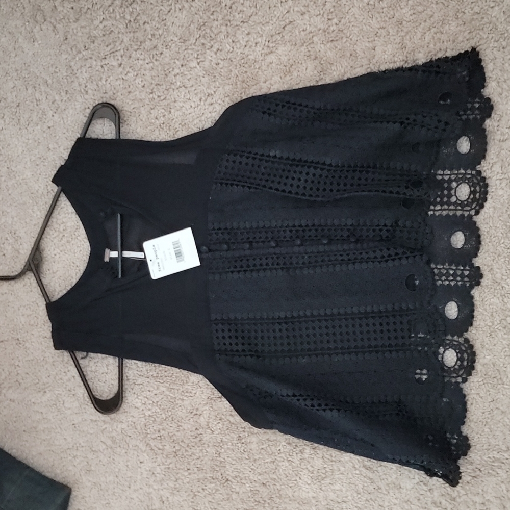Womens Free People Crop Tank Black Large